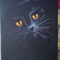 Картина чёрный кот в чёрной комнате 100€, в г.Obing