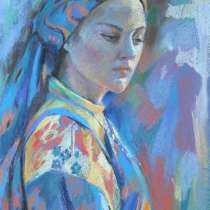 Картина "Девушка в синем платке" И. Антоновская, в Москве