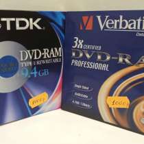 Диски TDK DVD-RAM 9,4 GB и Verbatim DVD-RAM 4,7 GB, в Москве