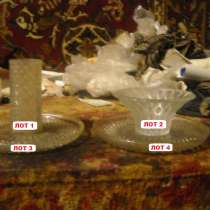 Салатник, подносы "Льдинки" и ваза хрустальные раритет, в г.Луганск
