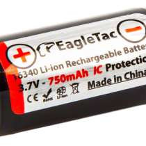 EagleTac Аккумулятор EagleTac литий-ионный (Li-Ion) 16340 PCB (защищенный) , 3,7В., в Москве