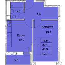 1-к квартира, улица Советская, дом 6, площадь 40,9, этаж 16, в Королёве