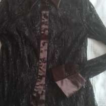 Блуза-рубашка из гипюра Горячий шоколад 44-46, в Москве