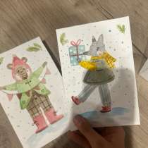 Новогодние открытки комплект 2шт, в Казани