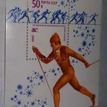 Блок марка 1980 СССР XIII зимние олимпийски игры Лейк-Плэсид, в Сыктывкаре