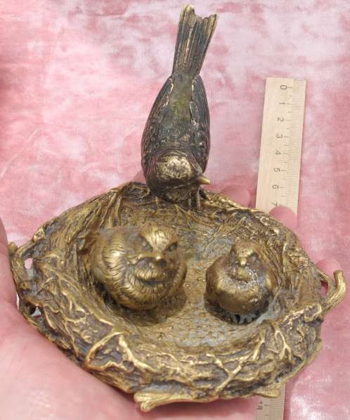 Бронзовая статуэтка Гнёздышко с птенцами, венская бронза в Ставрополе фото 7