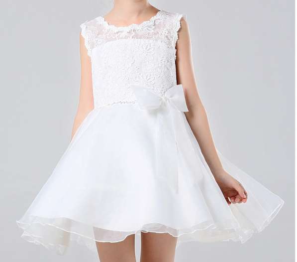 Детское белое, праздничное, нарядное платье с подъюбником в фото 7