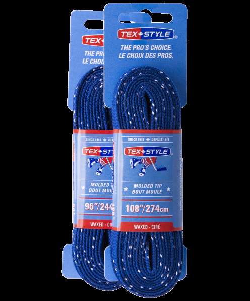 Шнурки для коньков с пропиткой W925, пара, 2,44 м, синие