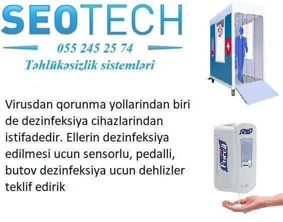 ✓ Dezinfeksiya cihazlari: sensorlu, pedalli, dehliz ✓