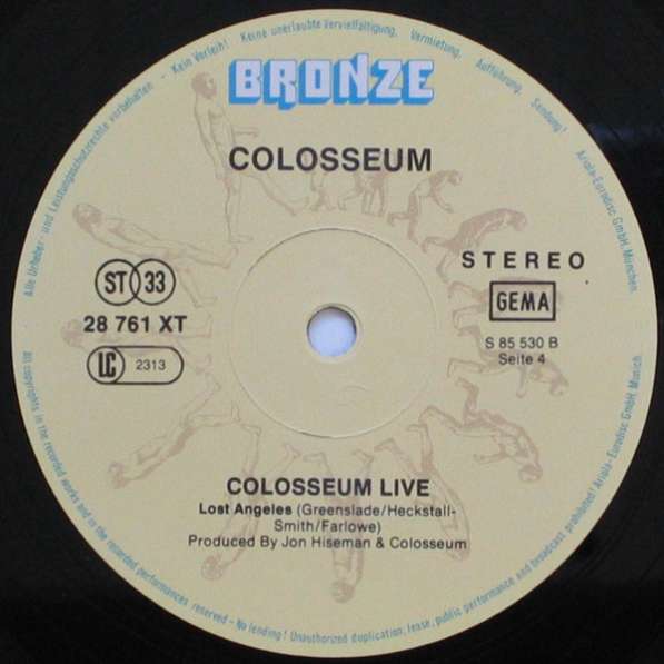 Colosseum Live (2xLP, release 1979, GEMA) в Волгограде