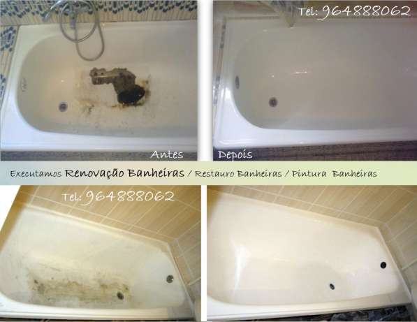 Pintura de Banheiras, Renovação Banheiras, Restauro banheira в фото 5