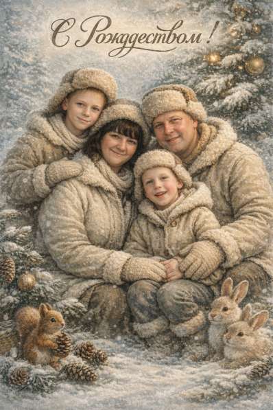 Новогодняя / Рождественская открытка с вашим фото в Новосибирске фото 5
