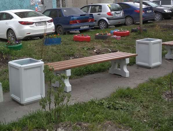 Скамейки на бетонных ножках. Уличная мебель. Садовая мебель в Екатеринбурге фото 18