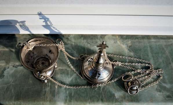 Старинное серебряное кадило большого размера, конец XIX в в Санкт-Петербурге фото 5