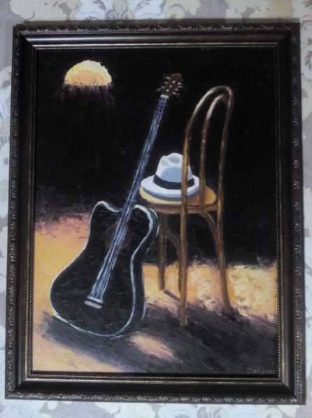 Картина Гитара (живопись масло, мастихин)