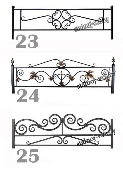 Ограды ритуальные, сварные, кованные в фото 9
