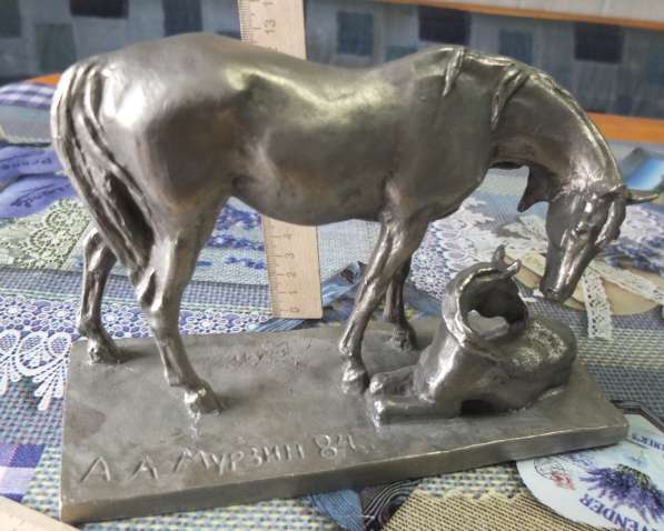 Силуминовая статуэтка Лошадь с жеребёнком, металл силумин в Ставрополе фото 6