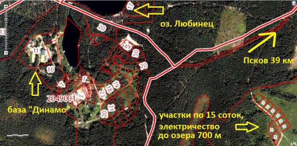 Участки рядом с озером в Пскове