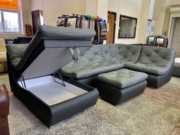 Угловой модульный кожаный диван в Москве фото 4
