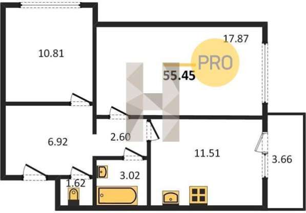 Продам двухкомнатную квартиру в Ростов-на-Дону.Жилая площадь 56 кв.м.Этаж 8. в Ростове-на-Дону фото 10