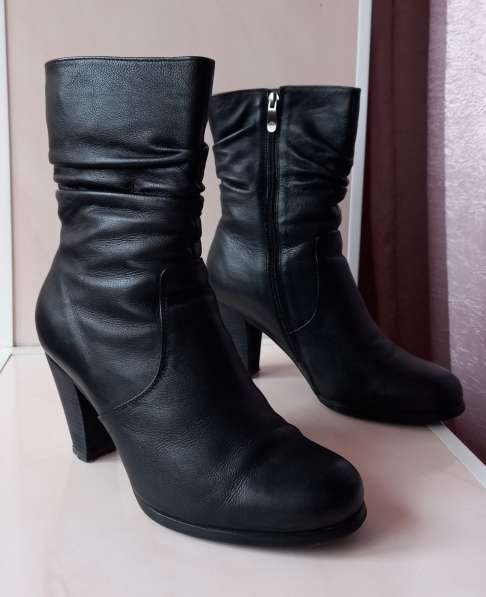 Полусапоги кожаные, зимние