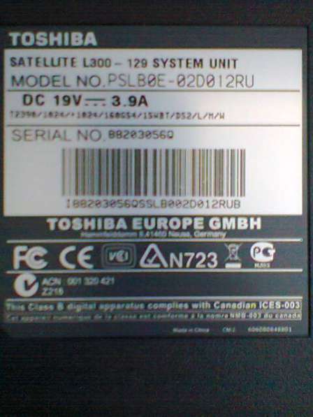 Toshiba Satellite L300-129 Поддон ноутбука в Москве фото 4