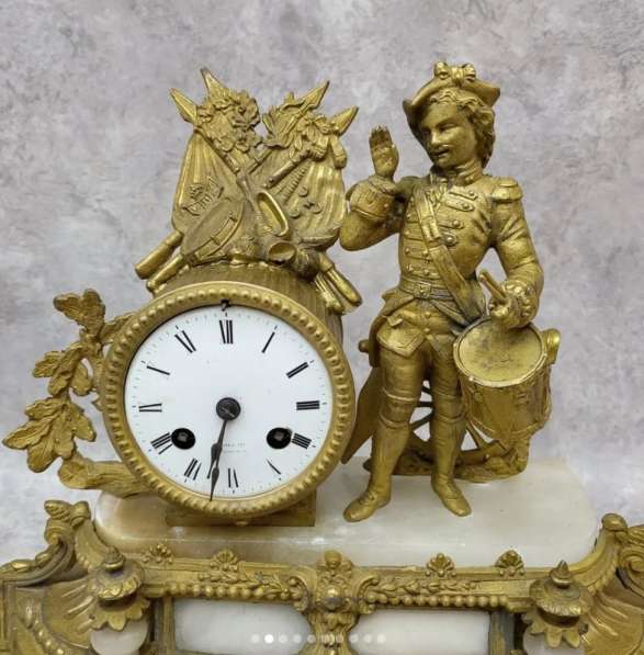 Часы бронзовые настольные Барабанщик, рабочие, с боем в Ставрополе фото 9