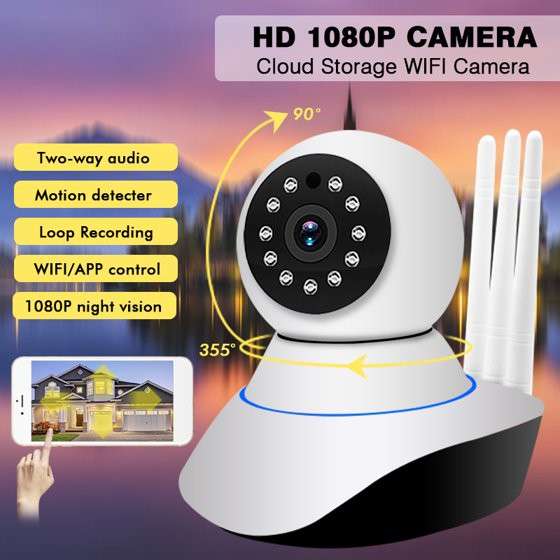 IP WiFi камера с ТРЕМЯ антеннами с удаленным доступом