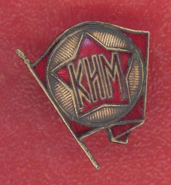 СССР членский знак КИМ образца 1922 г. красные буквы ВЛКСМ