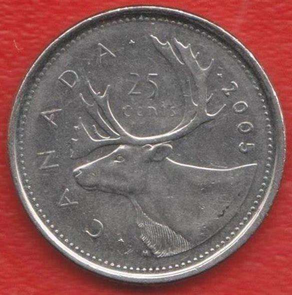 Канада 25 центов 2005 г.