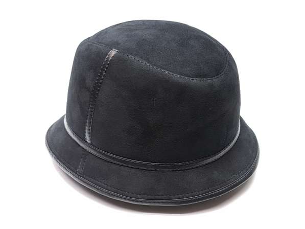 Панама мужская меховая зимняя шляпа (черный)