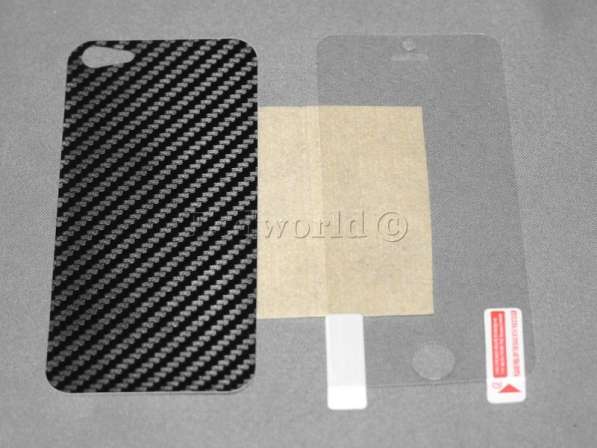 Комплект защиты для iPhone 5 черный карбон+ пленка