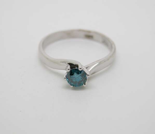 Золотое кольцо с синим бриллиантом 0.52 карата. в Москве фото 6