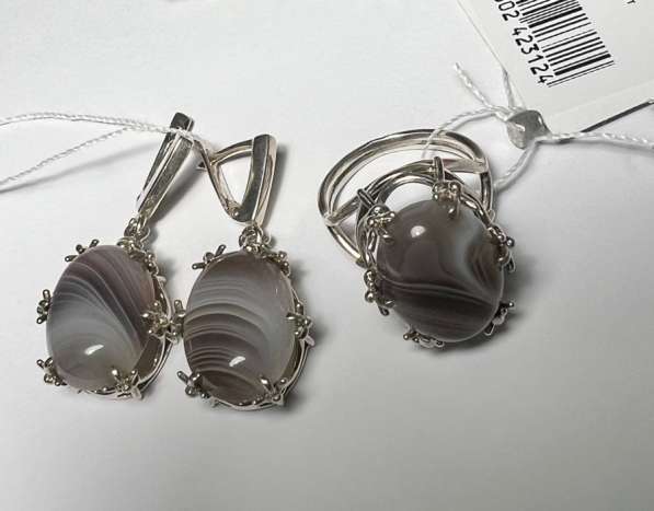 Комплекты из серебра: кольца и серьги в Санкт-Петербурге фото 3