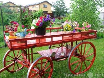 Деревянный велосипед для декора сада в Москве