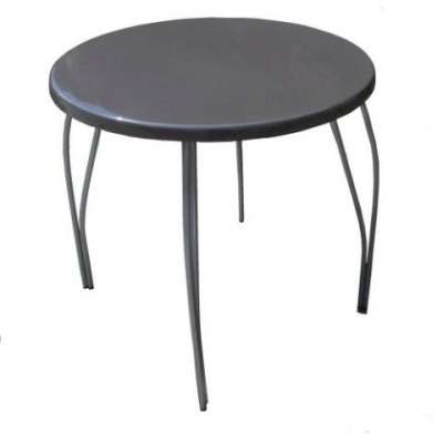 Обеденный стол из камня круглый серый