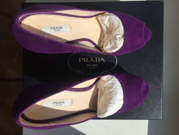 Туфли новые Prada Италия размер 39 замша фиолетовые сиреневы в Москве фото 7