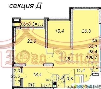 Трёхкомнатная квартира на Французском бульваре в 