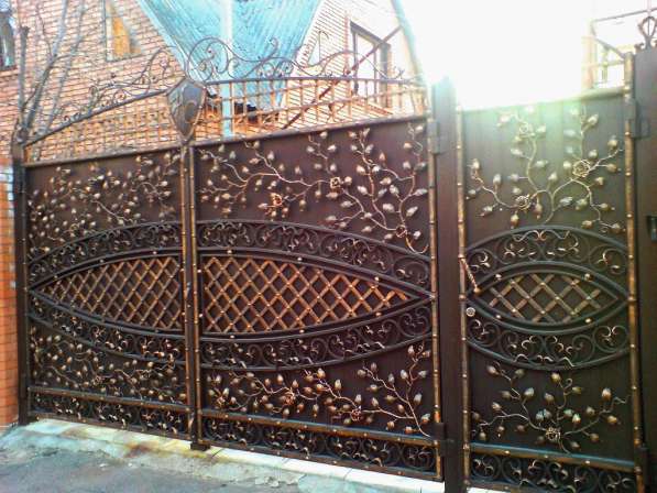 Кованые ворота, из профнастила РАССРОЧКА в фото 4