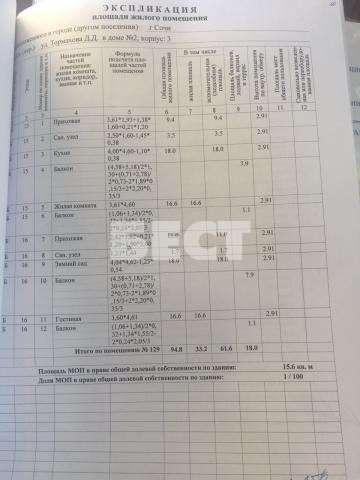 Продам трехкомнатную квартиру в Сочи. Жилая площадь 95 кв.м. Дом монолитный. Есть балкон. в Сочи фото 4