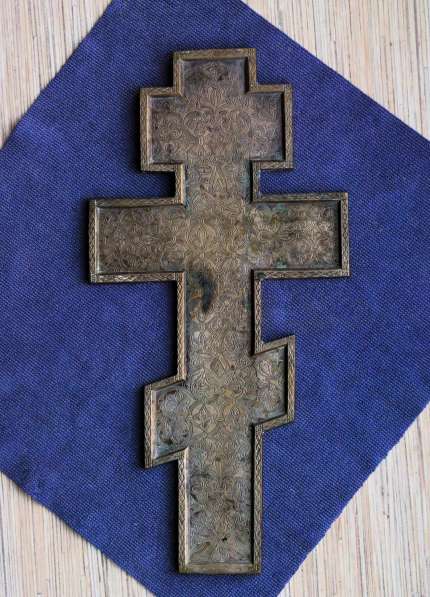 Старообрядческий киотный крест с эмалями. Русский Север, 18в в Санкт-Петербурге фото 3
