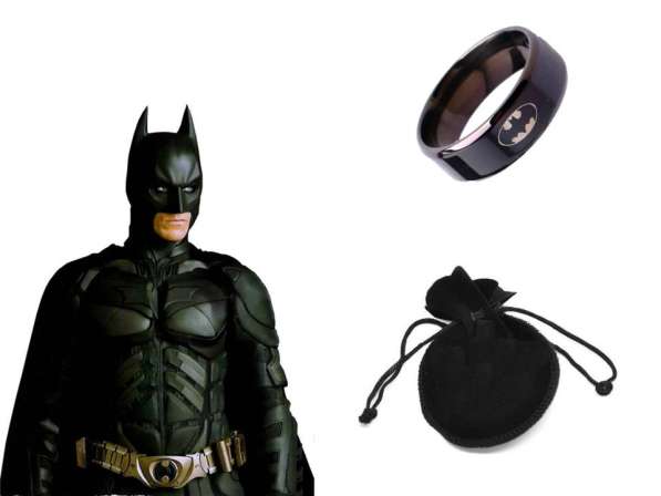 Кольцо Бэтмана с бархатным мешочком
