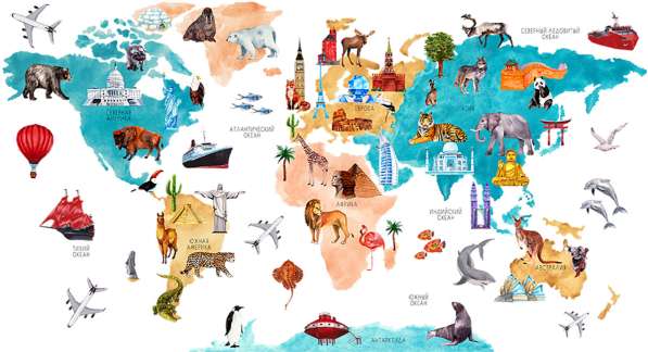 Карта мира для детей в фото 4