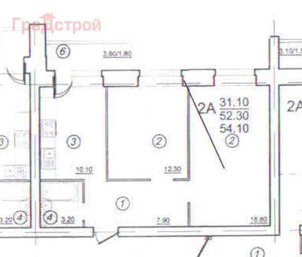 Продам двухкомнатную квартиру в Вологда.Жилая площадь 54 кв.м.Дом кирпичный.Есть Балкон. в Вологде фото 5