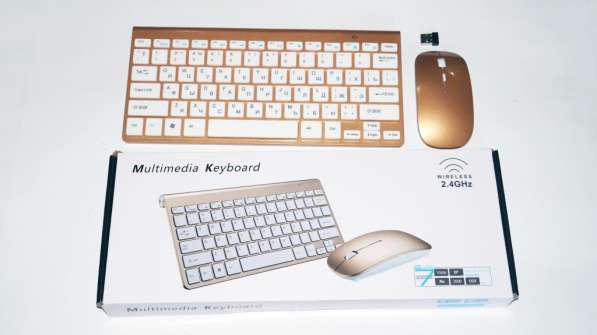 Беспроводная клавиатура и мышь 902 (под Apple) в фото 6