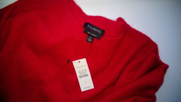 100% кашемир новый свитер, цвет красный, p.44 (из США)