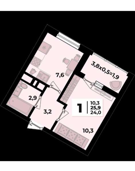1 комнатная квартира в сданном доме по цене ниже рынка в Краснодаре фото 7