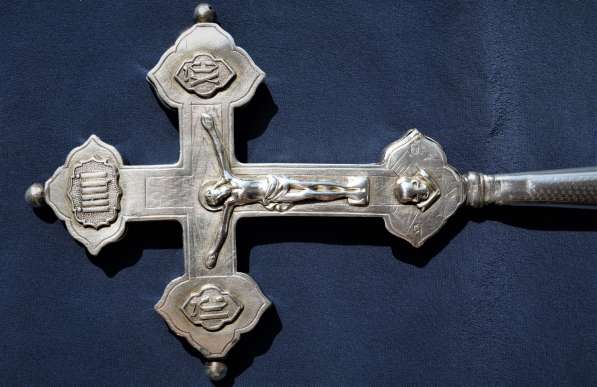 Старинный требный (водосвятный) крест. Серебро «84». XIX в в Санкт-Петербурге фото 9