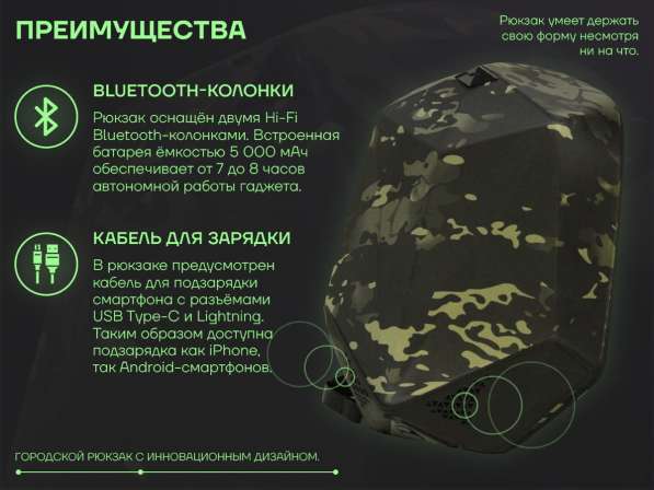 Рюкзак с Bluetooth колонками в Москве фото 8
