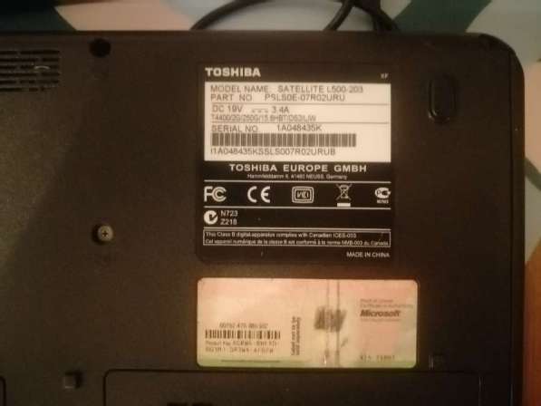 Ноутбук Toshiba satellite L500-203 в Санкт-Петербурге фото 4